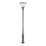 1 Light Round Solar Led Outdoor Lamp Post In Black