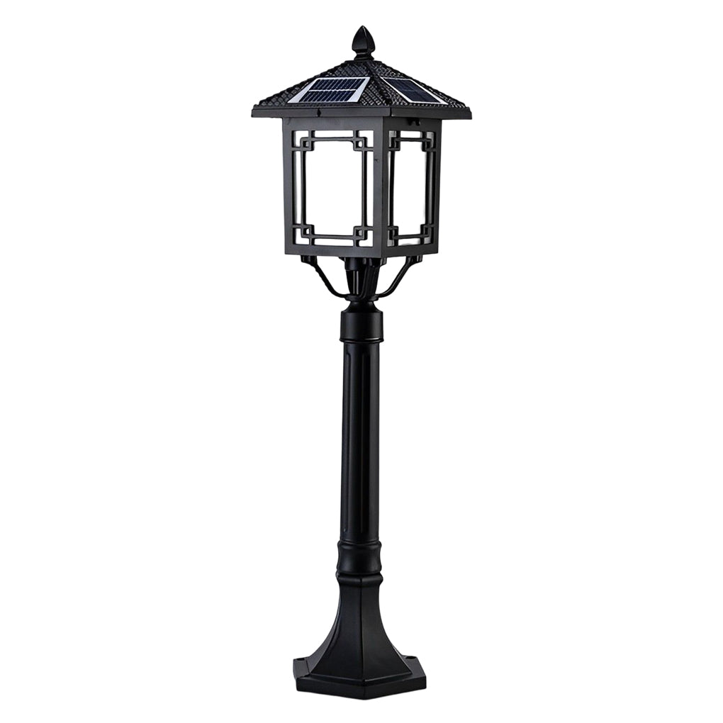 Solar LED Post Light with 3-Step Dimming, Die-Cast Aluminum Outdoor Lamp