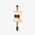 Duo Alabaster Wall Sconce with Aged Brass Accents