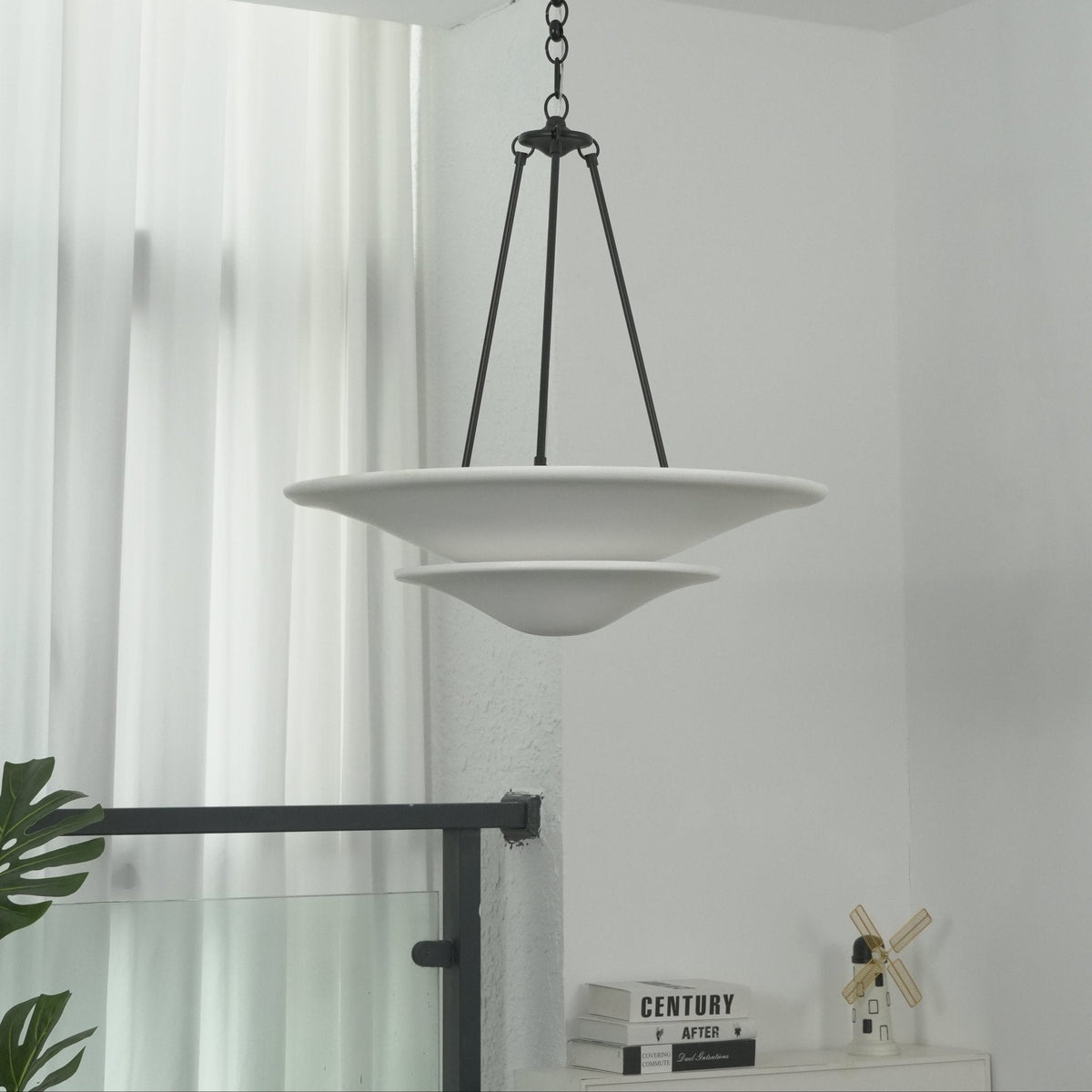 Orvus Cloud Pendant Light — Sculptural Plaster & Metal Ceiling Lamp