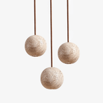 Cassia Travertine Pendant Light – Sculptural Stone Trio for Modern Interiors