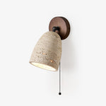 Travertine Pivoting Wall Sconce in Natural Stone and Walnut