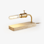 Travertine Vintage Tube Table Lamp – Modern Stone Desk Light