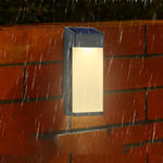 Solar LED Wall Sconce Set of Two in Black with Glass Shade for Modern Outdoor Spaces