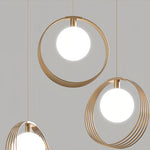 Nordic Minimalist 3-Light Gold Pendant Ceiling Lamp with Adjustable Cord