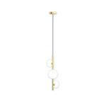 Italian Minimalist 3-Light Linear Pendant in Glass and Iron