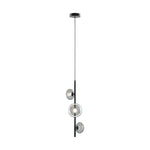 Italian Minimalist 3-Light Linear Pendant in Glass and Iron