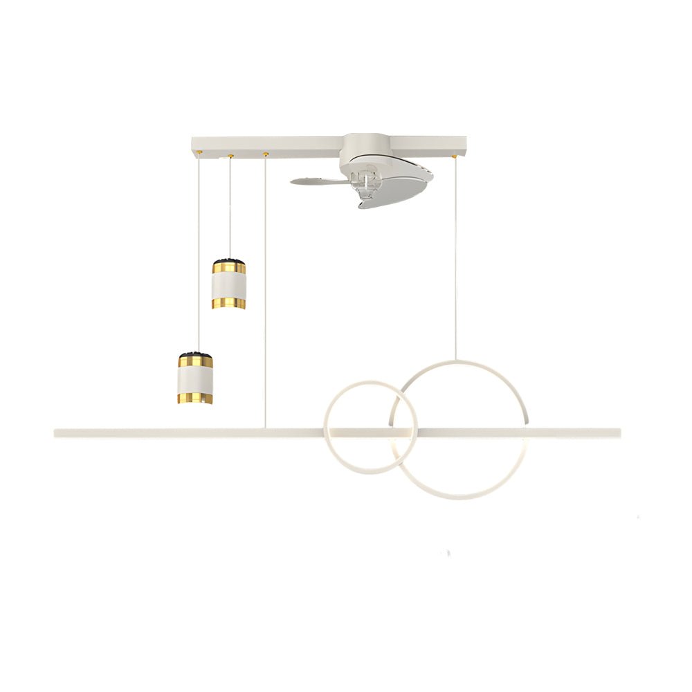 Modern Chandelier with Integrated Ceiling Fan and Star Projection