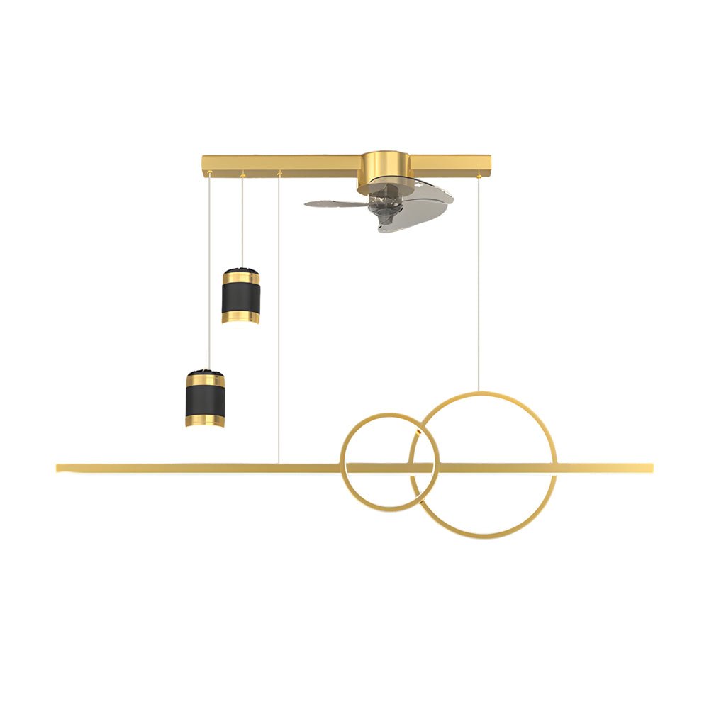 Modern Chandelier with Integrated Ceiling Fan and Star Projection