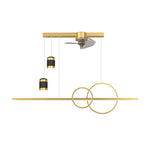 Modern Chandelier with Integrated Ceiling Fan and Star Projection