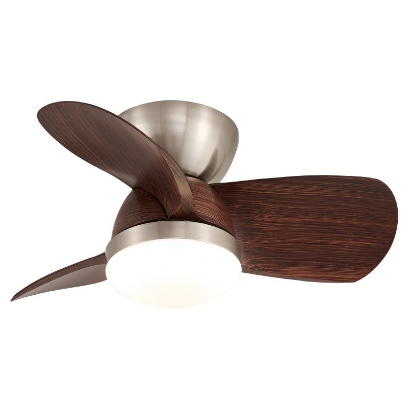 Miroter Ceiling Fan Light with LED, Flush Mount, Walnut & Nickel