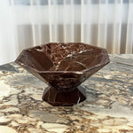 Facet Sculptural Marble Pedestal Bowl & Decorative Catchall Tray