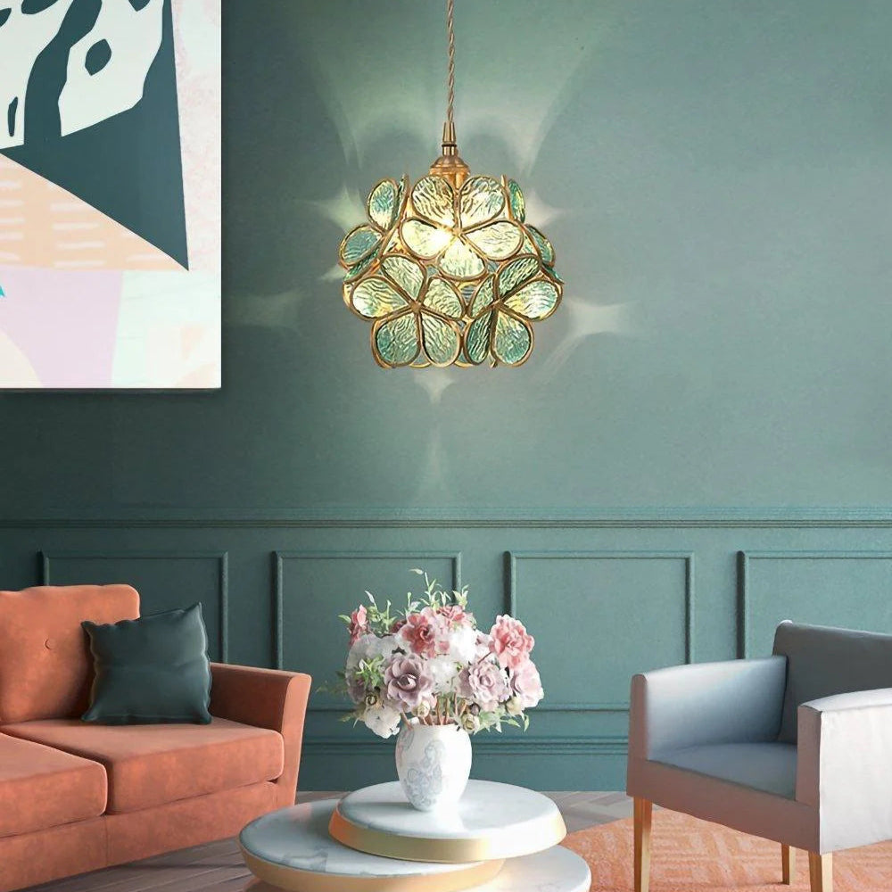 Floral Glass Pendant Light
