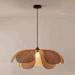 Retro Floral Rattan Pendant Lamp