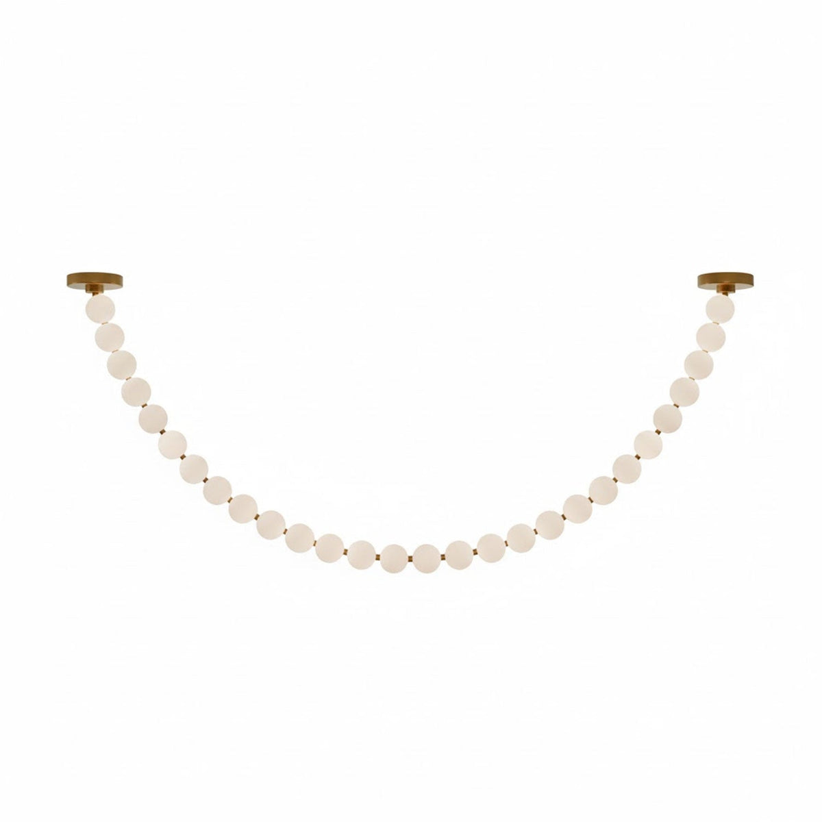 Pearl Necklace Acrylic Ball Chandelier, Modern Gold LED Pendant Light