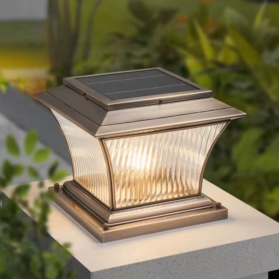 European Copper Outdoor Pillar Light with Brass Finish, IP65 Waterproof for Garden and Villa