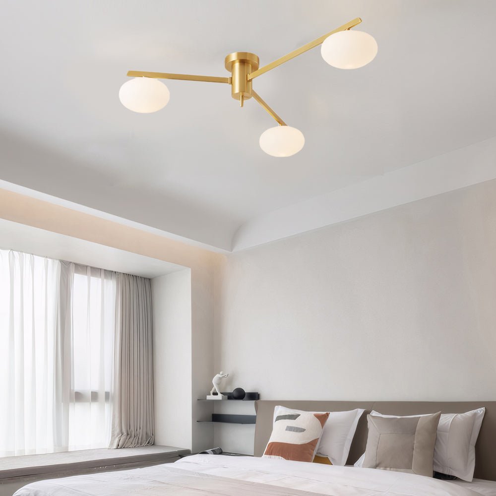 Jasper Modern Semi Flush Ceiling Light in Black or Copper, 3-6 Lights