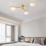 Jasper Modern Semi Flush Ceiling Light in Black or Copper, 3-6 Lights