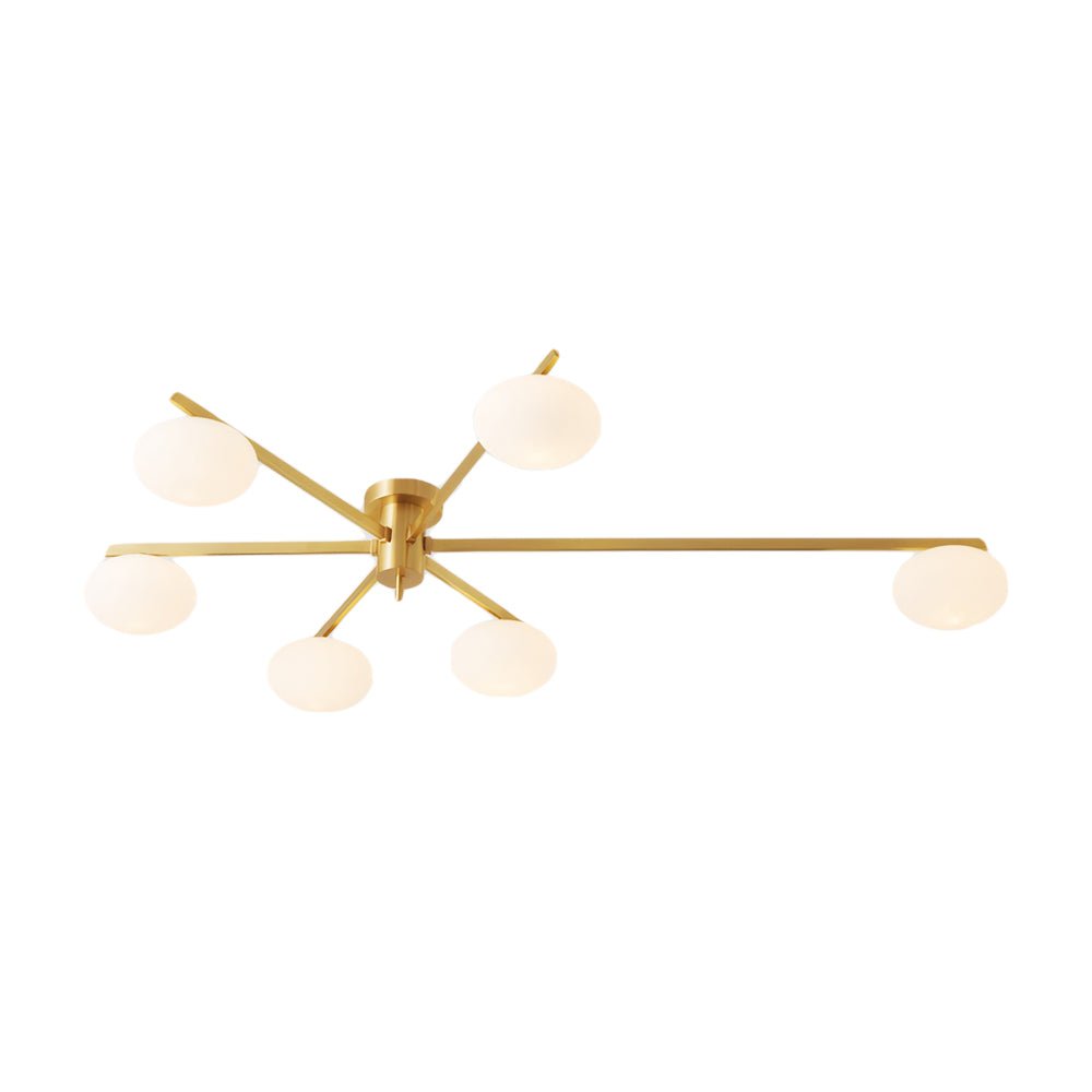 Jasper Modern Semi Flush Ceiling Light in Black or Copper, 3-6 Lights