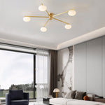 Jasper Modern Semi Flush Ceiling Light in Black or Copper, 3-6 Lights
