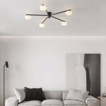 Jasper Modern Semi Flush Ceiling Light in Black or Copper, 3-6 Lights