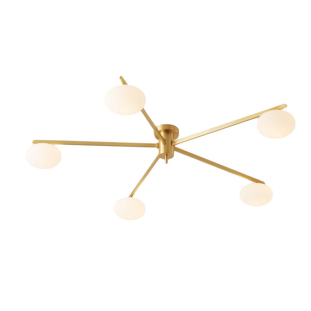 Jasper Modern Semi Flush Ceiling Light in Black or Copper, 3-6 Lights