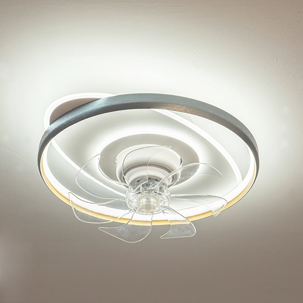 360 Rotatable Led Three Color Light Stepless Dimming Ceiling Fan Lamp With Remote Control