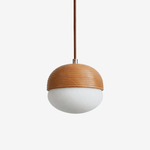 Ribbed Wood Globe Pendant Light – Modern Nordic Ceiling Lamp for Dining & Living Spaces