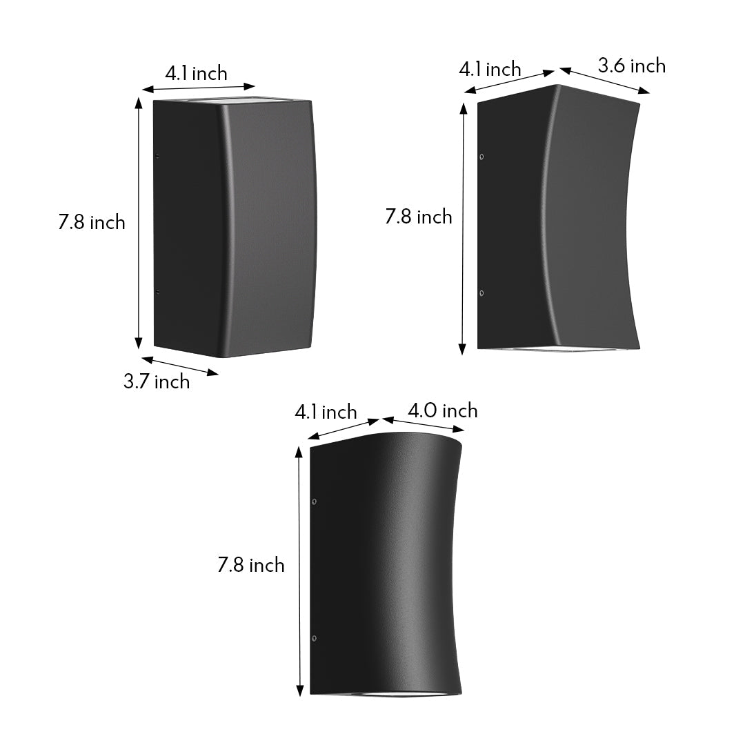 Aria Up-Down LED Outdoor Wall Light in Black Aluminum