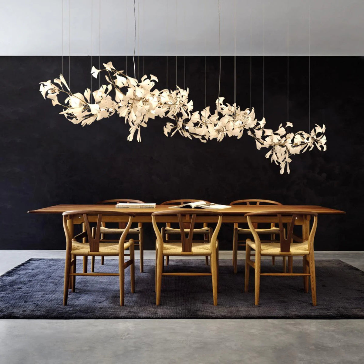 Golden Gingko Leaf Chandelier