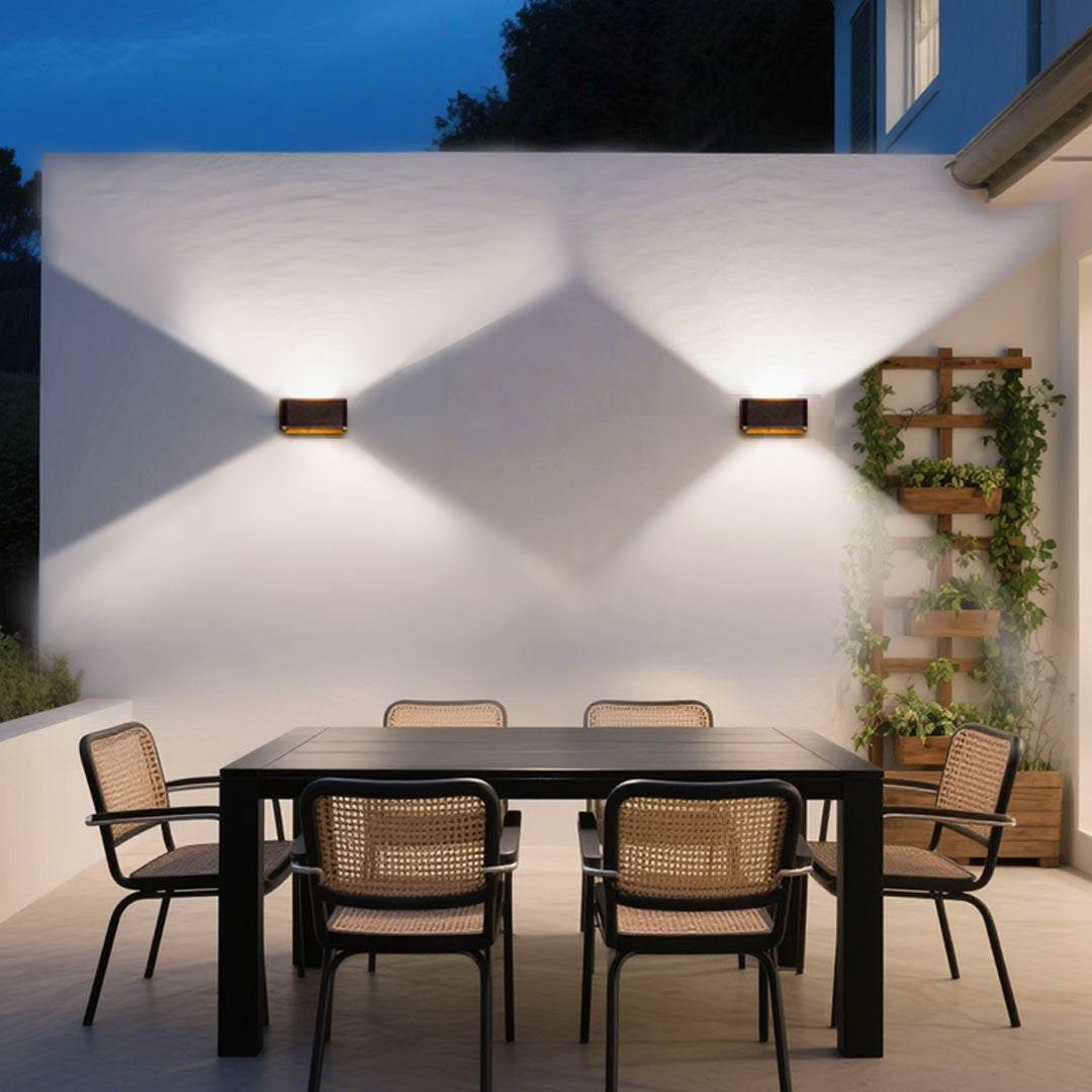 Nordic Minimalist Outdoor Up and Down Wall Light in Black Aluminum