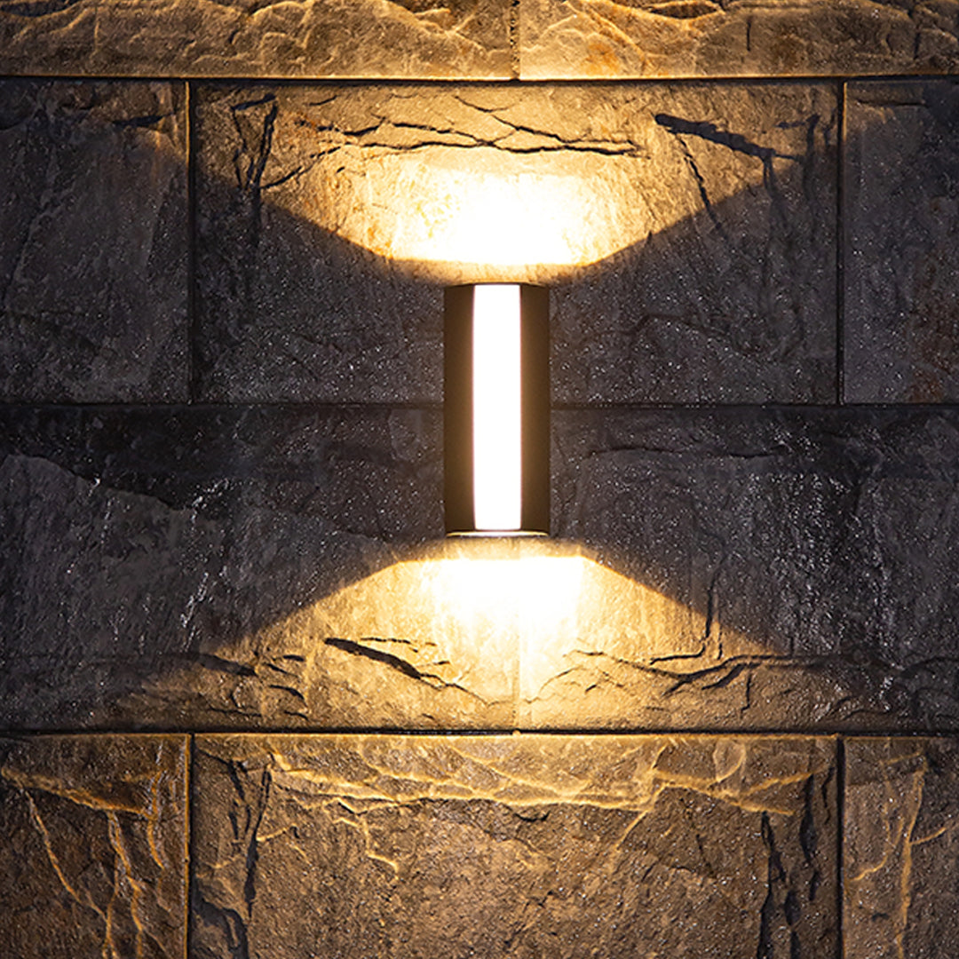 Modern Black Outdoor Wall Sconce with Integrated LED Lighting