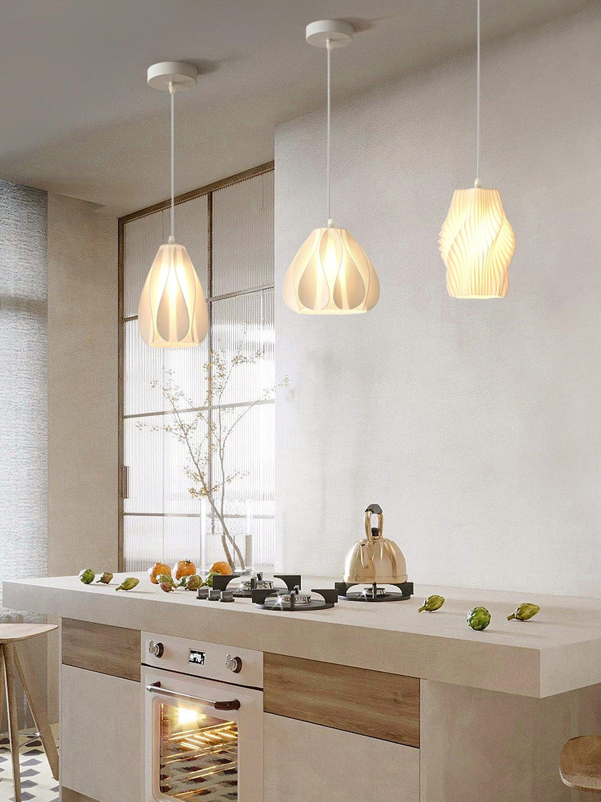 Sculptural 3D Printed Acrylic Pendant Light for Modern Interiors