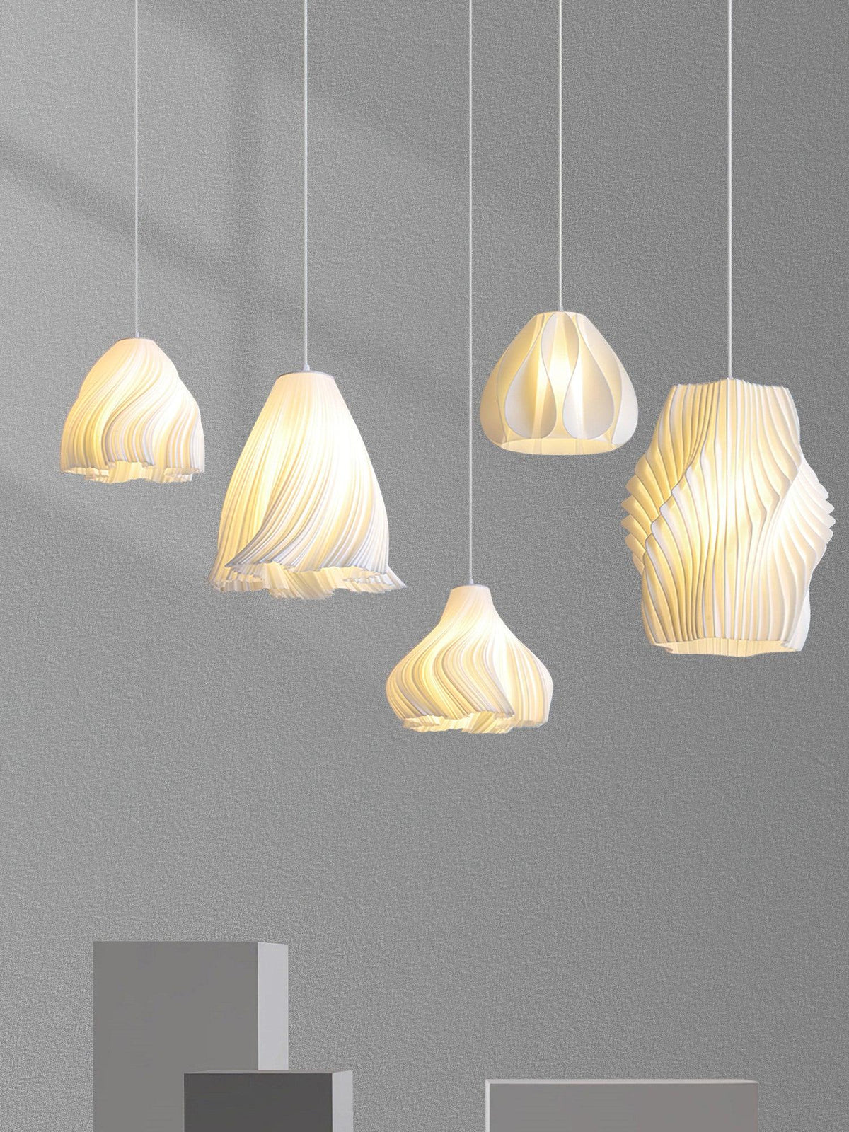 Sculptural 3D Printed Acrylic Pendant Light for Modern Interiors