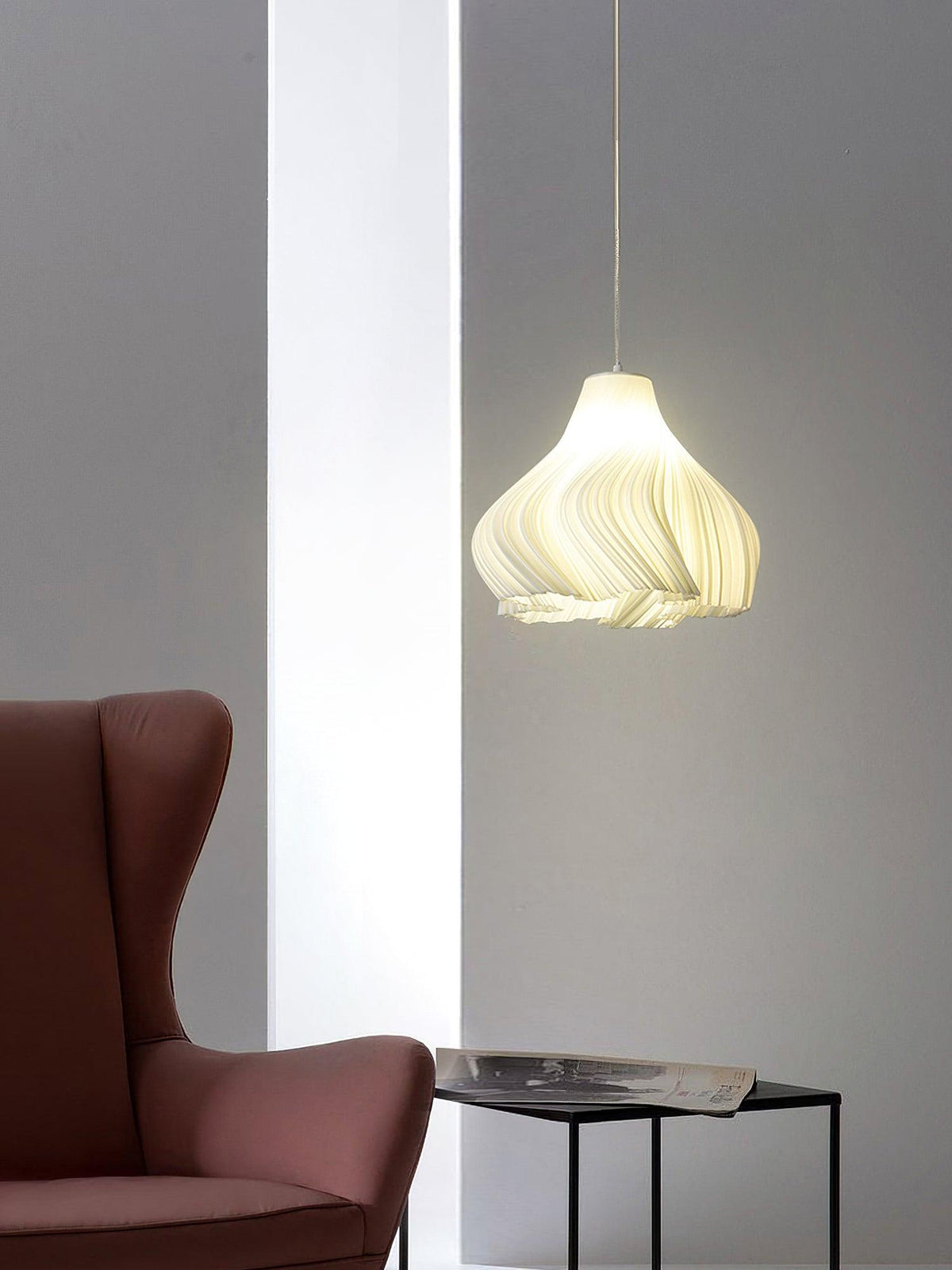 Sculptural 3D Printed Acrylic Pendant Light for Modern Interiors