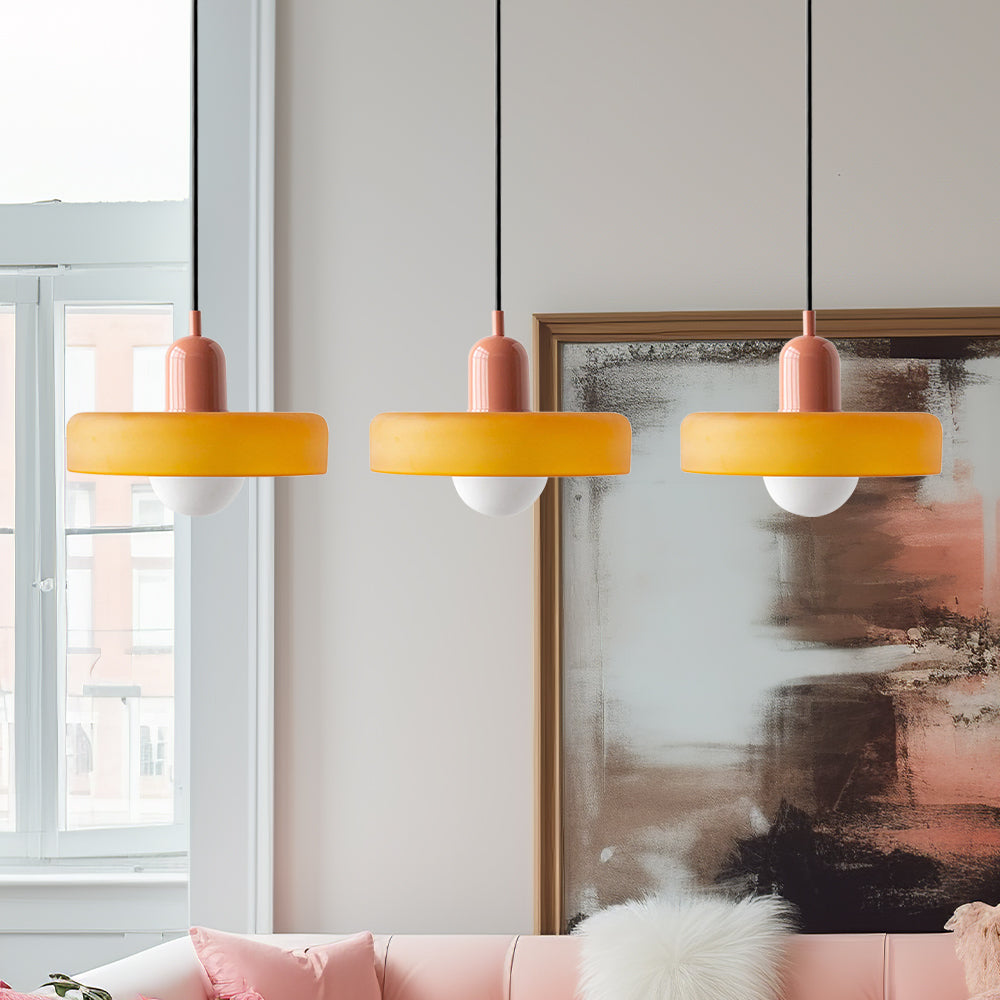 Three Head Bauhaus Style Minimalist Glass Pendant Light