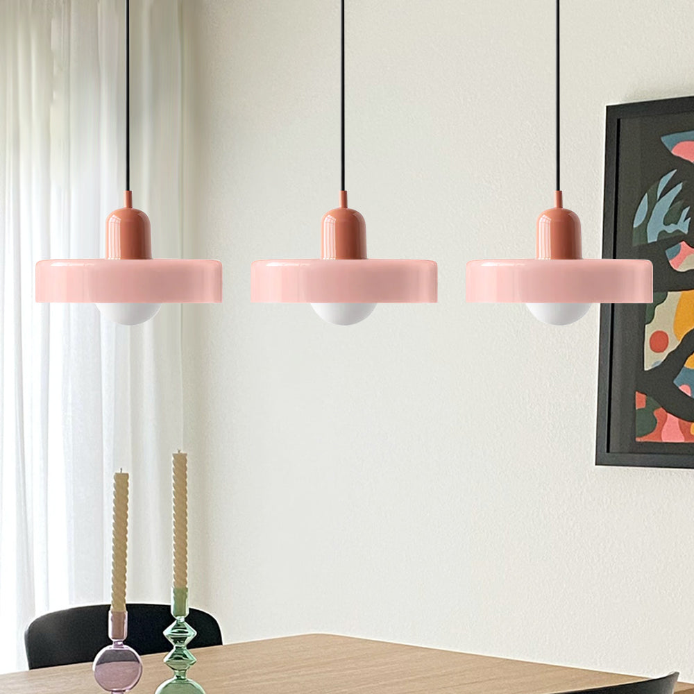 Three Head Bauhaus Style Minimalist Glass Pendant Light