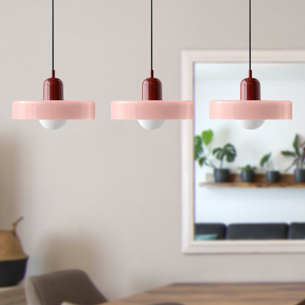 Three Head Bauhaus Style Minimalist Glass Pendant Light