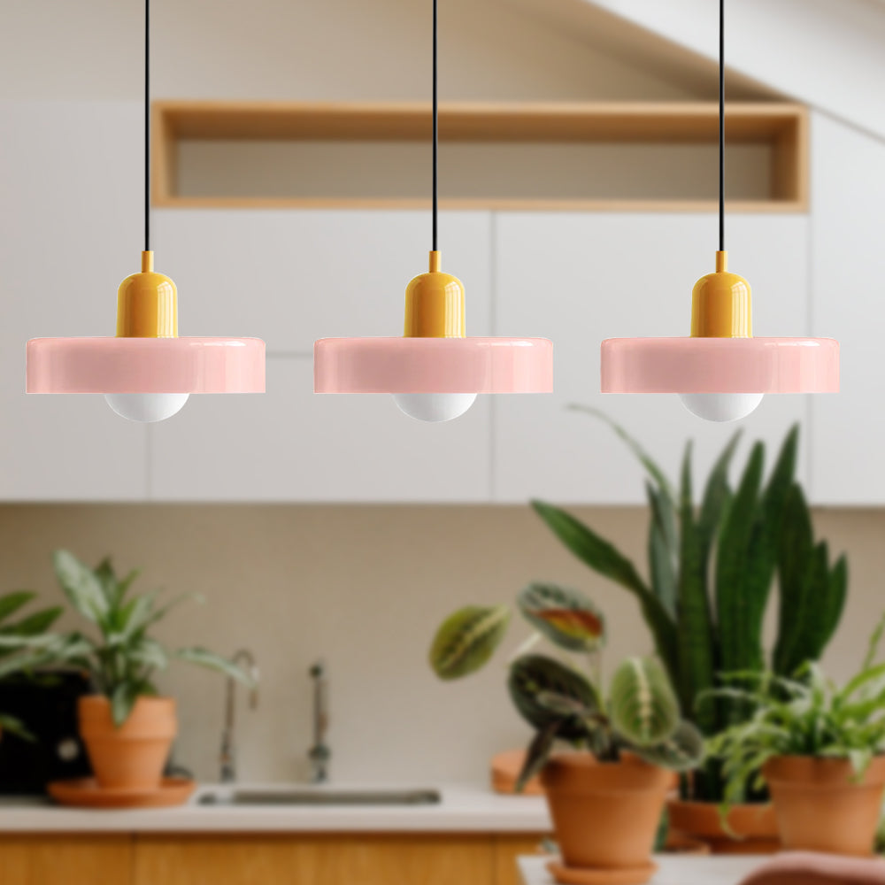 Three Head Bauhaus Style Minimalist Glass Pendant Light