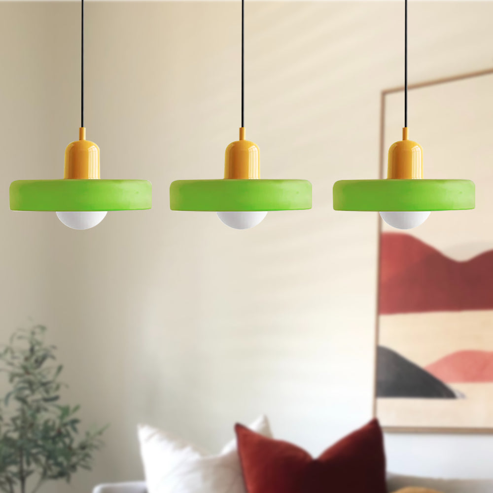 Three Head Bauhaus Style Minimalist Glass Pendant Light