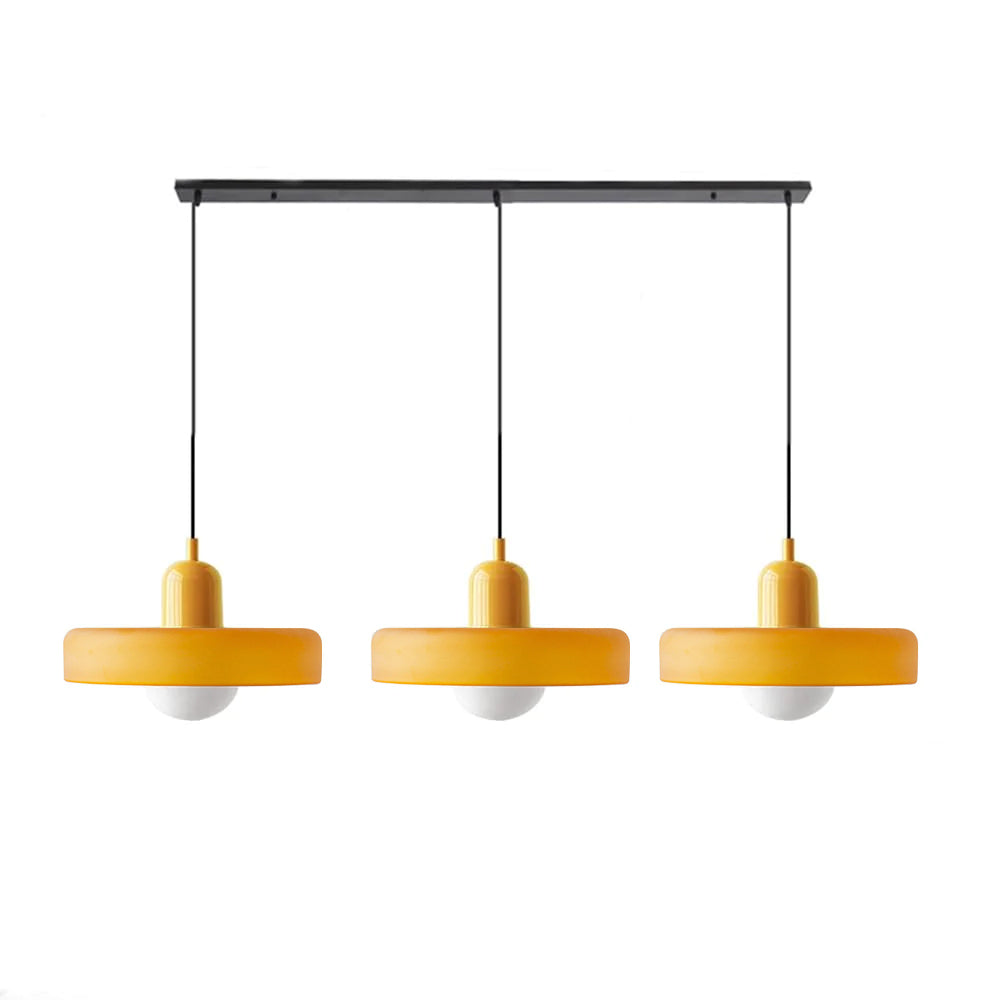 Three Head Bauhaus Style Minimalist Glass Pendant Light