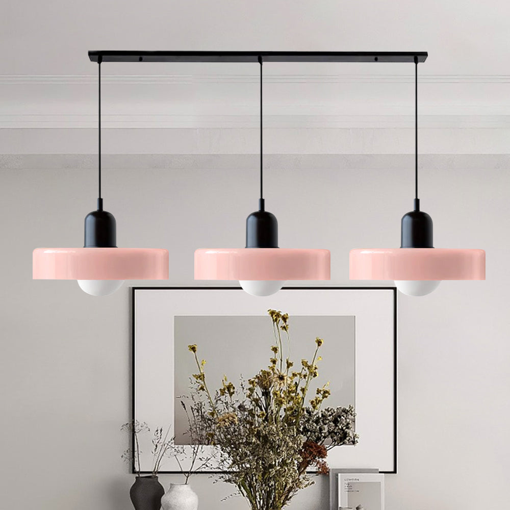 Three Head Bauhaus Style Minimalist Glass Pendant Light
