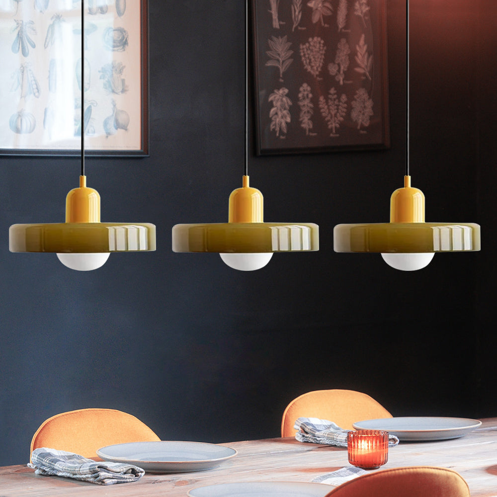 Three Head Bauhaus Style Minimalist Glass Pendant Light