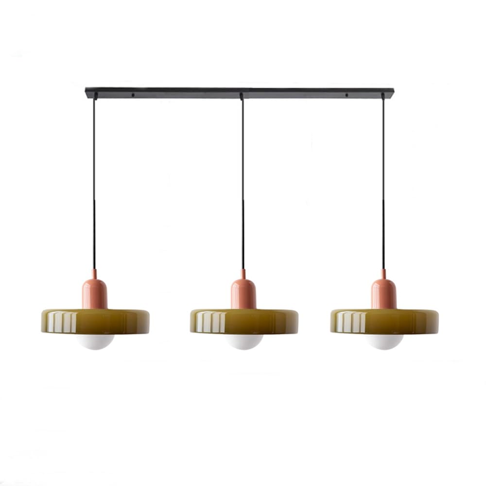Three Head Bauhaus Style Minimalist Glass Pendant Light