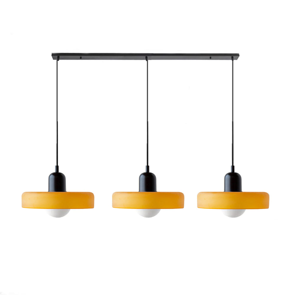 Three Head Bauhaus Style Minimalist Glass Pendant Light