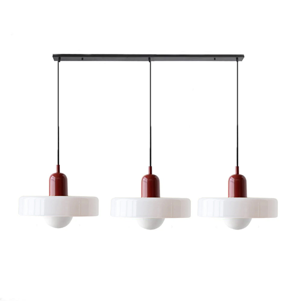 Three Head Bauhaus Style Minimalist Glass Pendant Light