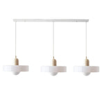 Three Head Bauhaus Style Minimalist Glass Pendant Light