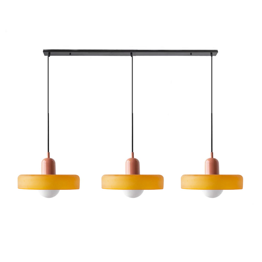 Three Head Bauhaus Style Minimalist Glass Pendant Light