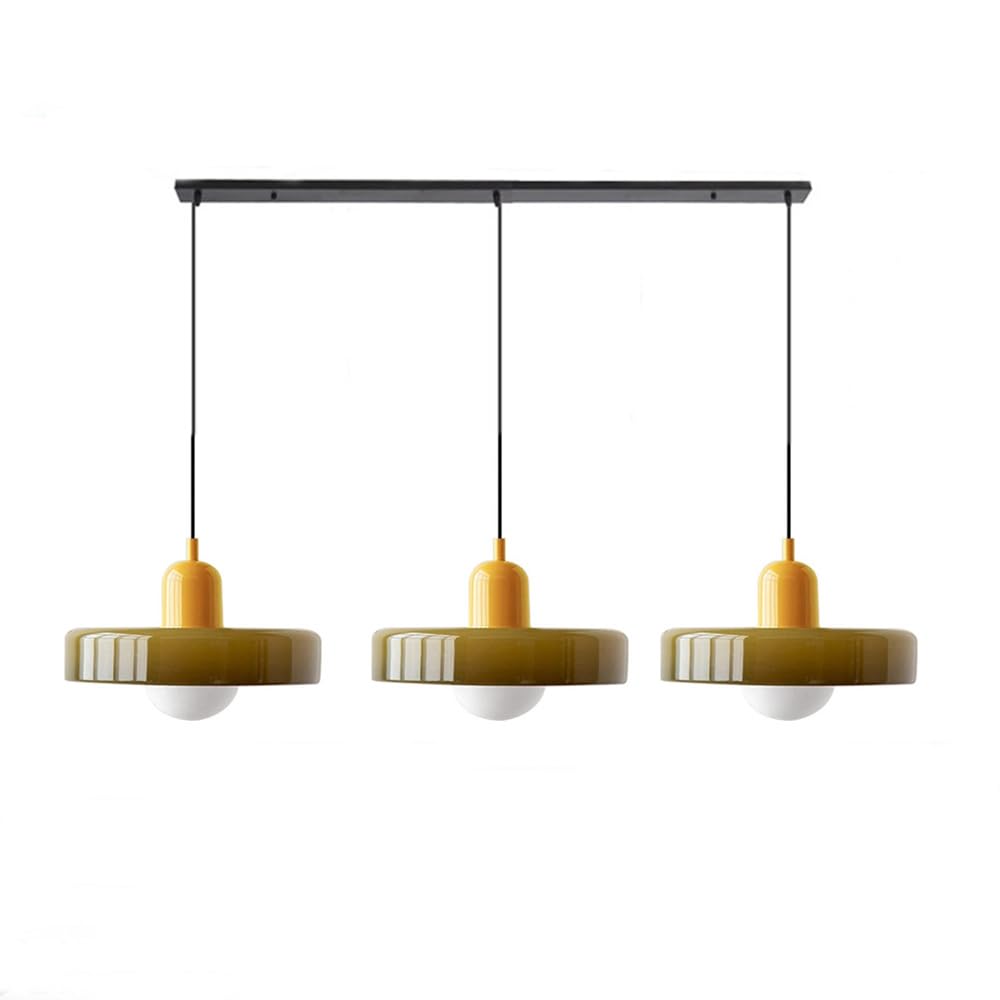 Three Head Bauhaus Style Minimalist Glass Pendant Light
