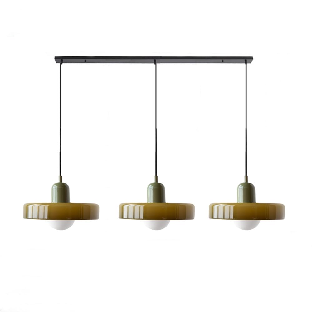 Three Head Bauhaus Style Minimalist Glass Pendant Light